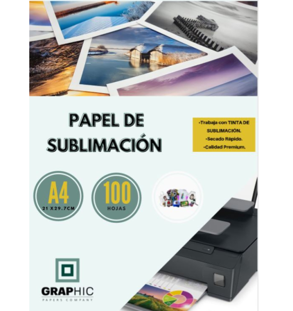 Papel de Sublimación 120Gr A4 100 hjs GPC Papeles Gráficos Chile