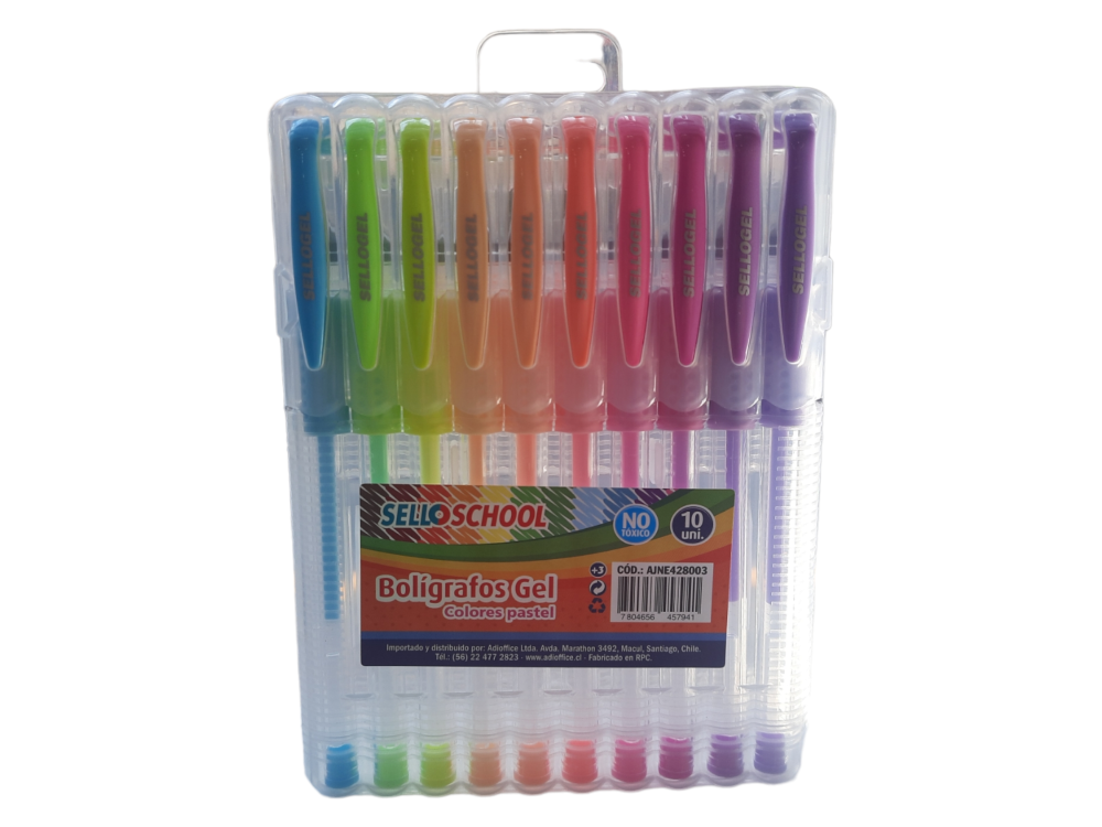 Bolígrafos Gel Pastel Selloschool (10 colores) – Papeles Gráficos