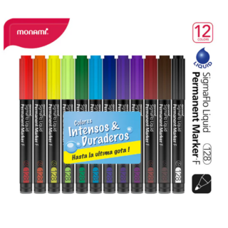Set 12 Marcadores Monami 128
