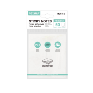 Notas Autoadhesivas Transparente (50 Unidades) (101x76mm) Motarro