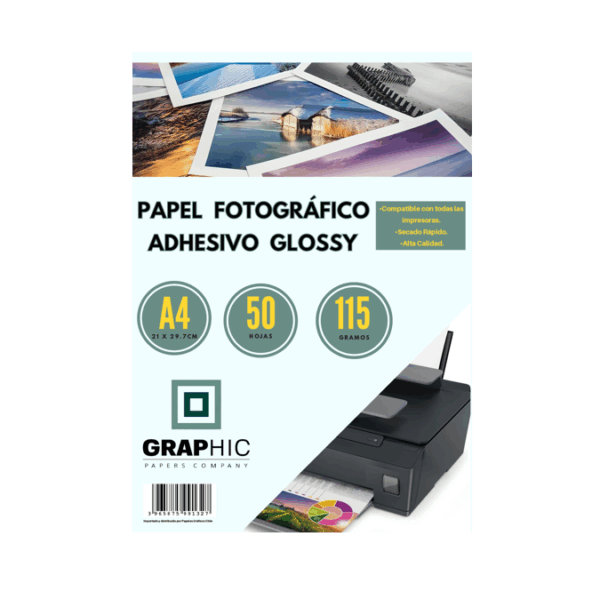 Fotográfico Adhesivo Glossy 115gr 50 Hojas A4 GPC