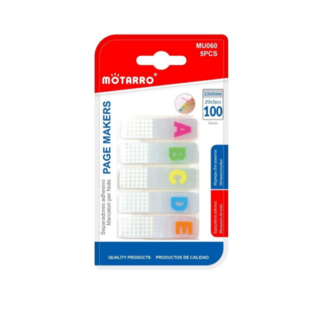 Notas Autoadhesivas Transparente Separador con Letras Motarro (100 Unidades) (13x45mm)