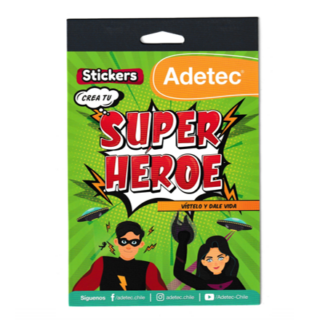 Block de Stickers Viste y Crea tu Super Heroe Adetec
