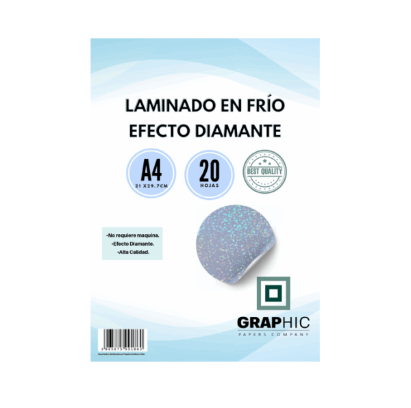 Laminado en Frio Efecto Diamante 20 Hojas A4 Gpc