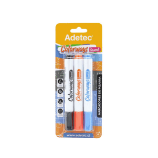 Set Marcador para Pizarra Adetec Naranja Celeste