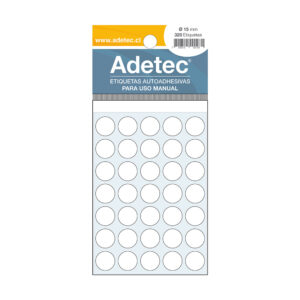 Etiqueta Manual Adetec circular blanca 15mm