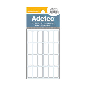 Etiqueta Escolar Adetec Rectangular blanca 12x30mm