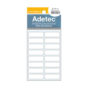 Etiqueta Manual Adetec Rectangular blanca 13x40mm