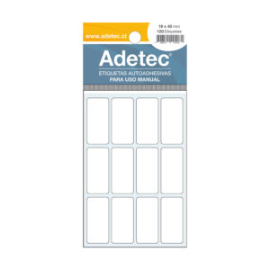 Etiqueta Manual Adetec Rectangular blanca 19x40mm