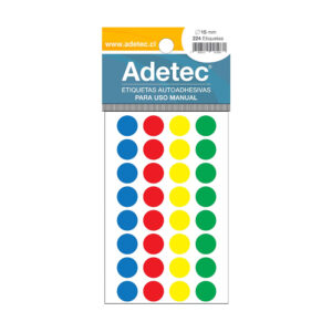 Etiqueta Manual Adetec Circular 4 Colores 15mm