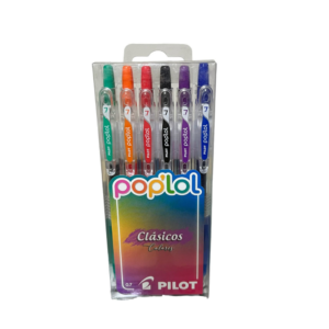 Pack 6 Bolígrafos Gel Pilot 0.7mm Pop'lol