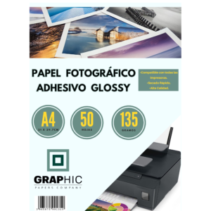 Fotográfico Adhesivo 135gr Glossy 50 Hojas A4 GPC