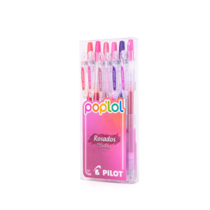 Pack Bolígrafos Gel Pilot 0.7mm Pop'lol Colores Rosados