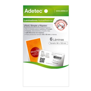 Laminado Autoadhesivo Tamaño Carnet 6 Unidades Adetec