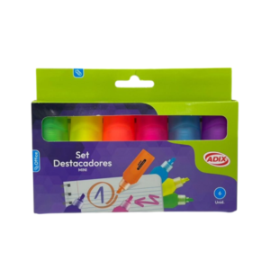 Destacadores Mini 6 Colores Adix