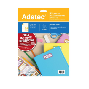 Etiqueta 70 x 35 mm 5 Hojas Adetec