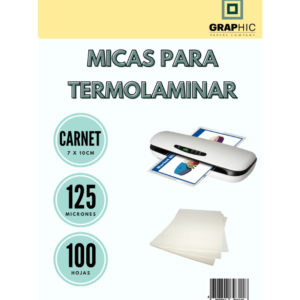 Micas Termolaminado Carnet 125 mic (100 unidades) Gpc