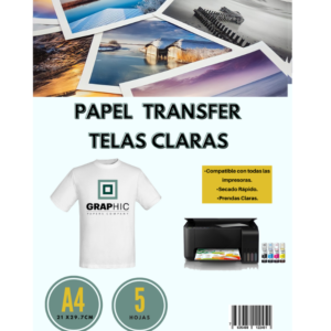 Papel Transfer Telas Claras 5hjs A4 GPC