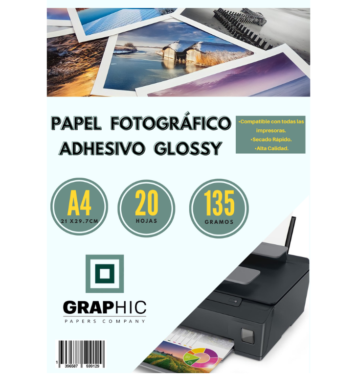 Fotográfico Adhesivo Glossy 135gr 20 Hojas A4 GPC