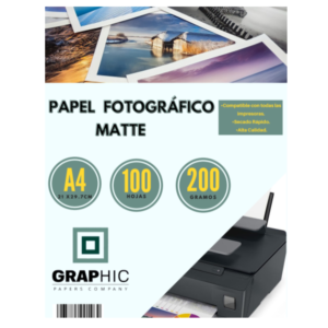 Papel Fotográfico Matte 200gr A4 100 hjs