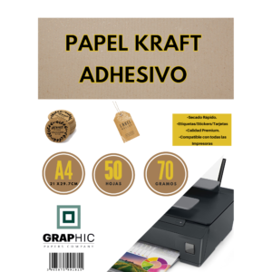 Papel Kraft Adhesivo A4 70gr -50 Hjs