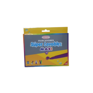 Marcadores Super Lavables Maxi 12 Colores Artel