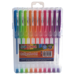 Bolígrafos Gel Neón Selloschool (10 colores)
