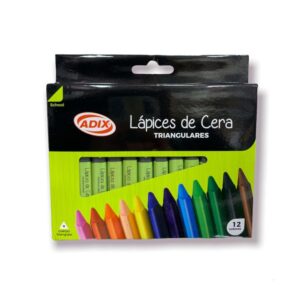 Lapiz Cera Triangulares 12 Colores Adix