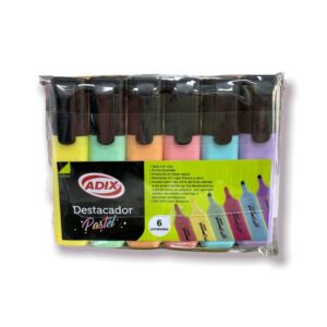 Set de 6 Destacadores Pastel Adix