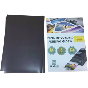 Combo 5 Papel Imantado A4 + 5 Fotográfico Adhesivo