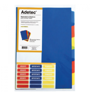 Set 6 Separadores Oficio Con Stickers Adetec